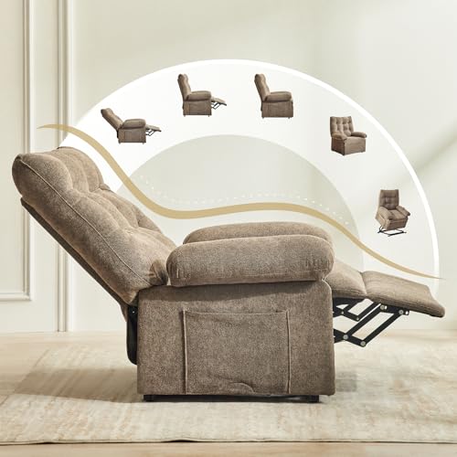 Roomark Relaxsessel Elektrisch mit 3 Motoren,Fernsehsessel mit Liegefunktion,Sessel mit Aufstehhilfe für Senior，Seniorensessel mit Fernsteuerung,TV Sessel Wohnzimmer,relaxliege,Recliner Chair (Braun) von Roomark