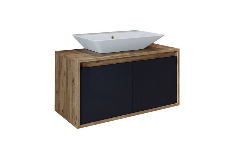 Roomart Badmöbel-Set, (Badezimmermöbel ATLANTIC 85cm in 4 Farben Unterschrank mit Waschbecken) von Roomart