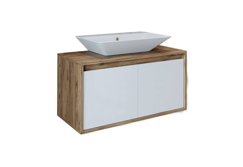 Roomart Badmöbel-Set, (Badezimmermöbel ATLANTIC 85cm in 4 Farben Unterschrank mit Waschbecken) von Roomart