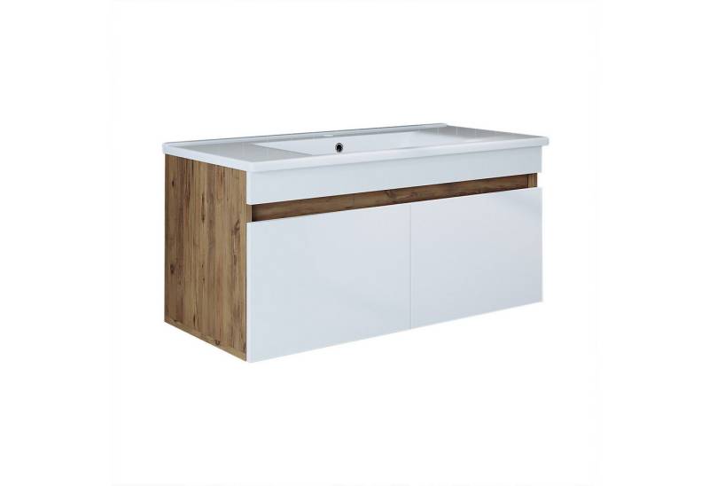 Roomart Badmöbel-Set, (Badmöbel ATRIA 100 cm in 4 Farben Unterschrank mit Waschbecken) von Roomart