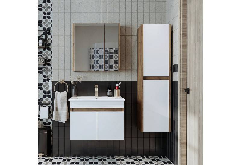 Roomart Badmöbel-Set, (Badmöbel Set ATRIA 65 cm in 4 Farben Unterschrank mit Waschbecken) von Roomart