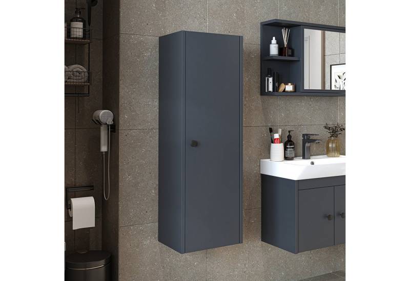 Roomart Badmöbel-Set ADA, (Komplett-Set, • Unterschrank • Waschbecken • Spiegelschrank • Seitenschrank), •Weiß •Weiß-Eiche •Eiche •Anthrazit-Eiche •Schwarz •Anthrazit von Roomart