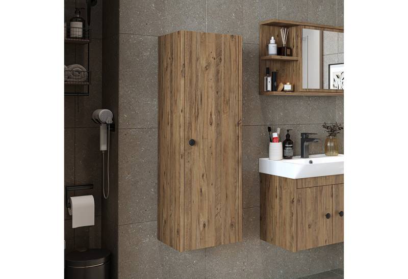 Roomart Badmöbel-Set ADA, (Komplett-Set, • Unterschrank • Waschbecken • Spiegelschrank • Seitenschrank), •Weiß •Weiß-Eiche •Eiche •Anthrazit-Eiche •Schwarz •Anthrazit von Roomart