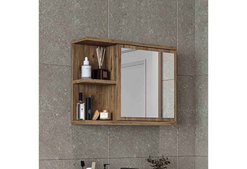 Roomart Badmöbel-Set ADA, (Komplett-Set, • Unterschrank • Waschbecken • Spiegelschrank • Seitenschrank), •Weiß •Weiß-Eiche •Eiche •Anthrazit-Eiche •Schwarz •Anthrazit von Roomart