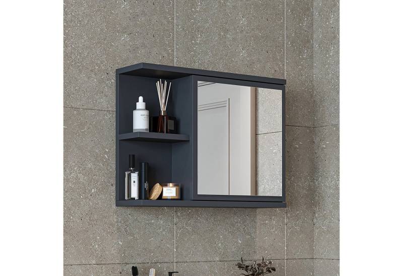 Roomart Badmöbel-Set ADA, (Komplett-Set, • Unterschrank • Waschbecken • Spiegelschrank • Seitenschrank), •Weiß •Weiß-Eiche •Eiche •Anthrazit-Eiche •Schwarz •Anthrazit von Roomart