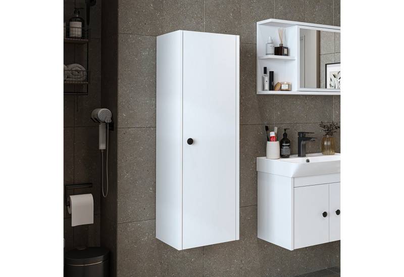 Roomart Badmöbel-Set ADA, (Komplett-Set, • Unterschrank • Waschbecken • Spiegelschrank • Seitenschrank), •Weiß •Weiß-Eiche •Eiche •Anthrazit-Eiche •Schwarz •Anthrazit von Roomart