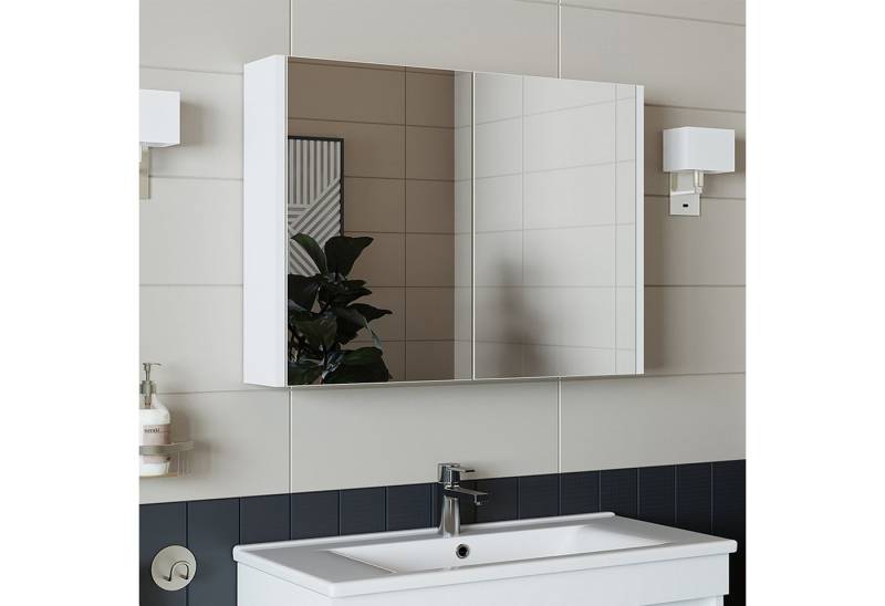 Roomart Badmöbel-Set ATL-AD7-AD6, (Badezimmer Spiegelschrank 80 cm und 60 cm breit Badmöbel Badschrank) von Roomart