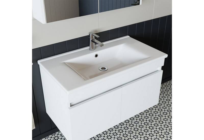 Roomart Badmöbel-Set Atria 85, (Bademöbel Set ATRIA 85 cm mit Waschbecken & Schränken in 4 Farben) von Roomart