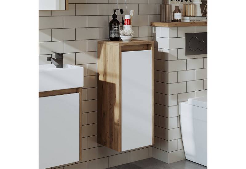 Roomart Badmöbel-Set LEO, (Unterschrank mit Waschbecken • Badezimmer Möbel • Gäste WC), •Weiß •Weiß-Eiche •Eiche •Anthrazit-Eiche von Roomart