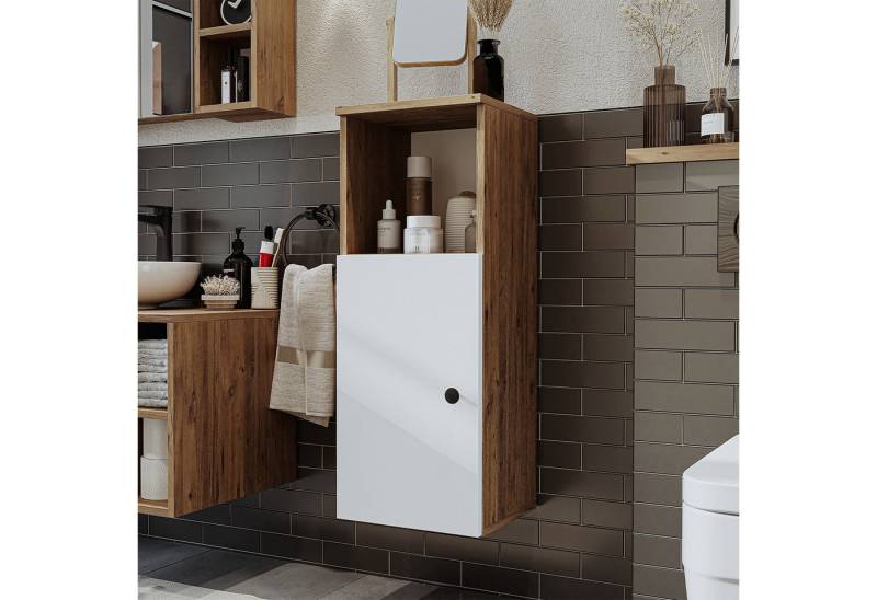 Roomart Badmöbel-Set LOTUS-I-95 cm, (Komplett-Set, • Waschbecken mit Unterschrank • Spiegelschrank • Seitenschrank), •Weiß-Eiche •Eiche •Anthrazit-Eiche von Roomart
