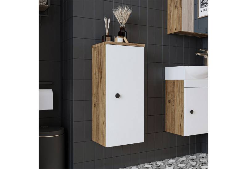 Roomart Badmöbel-Set PUNTO, (Unterschrank mit Waschbecken • Badezimmer Möbel • Gäste WC), •Weiß •Weiß-Eiche •Eiche •Anthrazit-Eiche von Roomart
