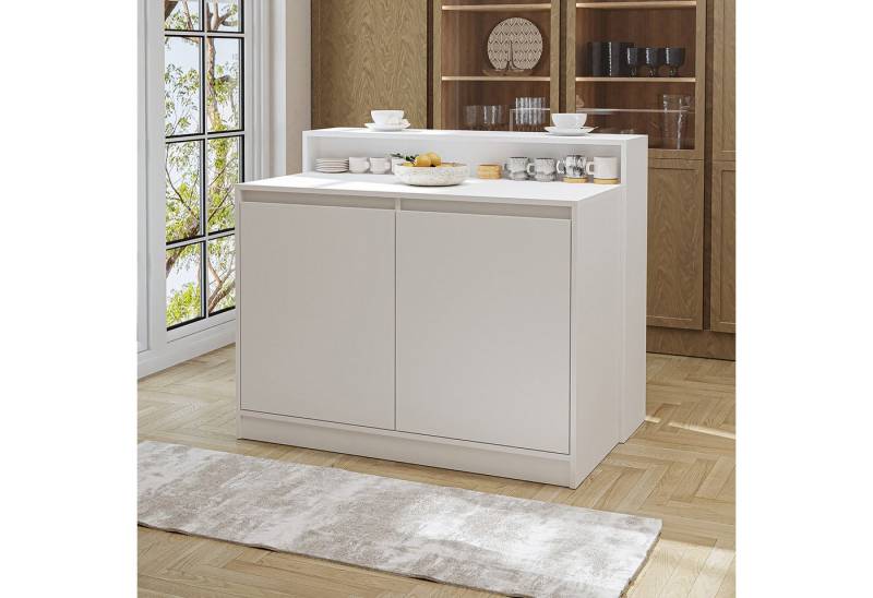 Roomart Kücheninsel CORTADO, (Bartisch, Küchentish), •Weiß • Eiche • Weiß-Eiche • Anthrazit-Eiche von Roomart