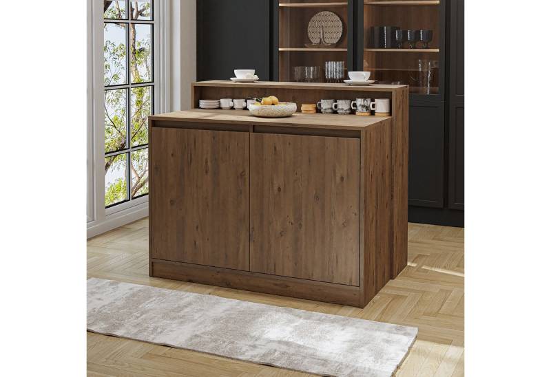 Roomart Kücheninsel CORTADO, (Bartisch, Küchentish), •Weiß • Eiche • Weiß-Eiche • Anthrazit-Eiche von Roomart