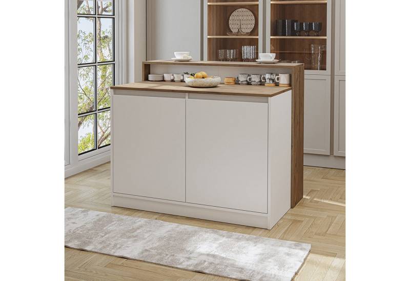 Roomart Kücheninsel CORTADO, (Bartisch, Küchentish), •Weiß • Eiche • Weiß-Eiche • Anthrazit-Eiche von Roomart