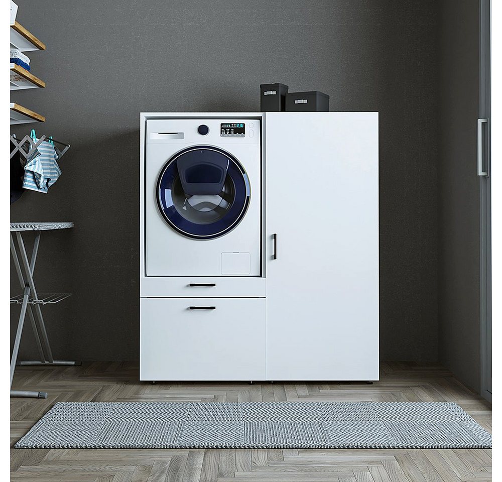 Roomart Waschmaschinenumbauschrank (Roomart Waschmachinenschrank für Hauswirtschaftsraum HBT:145x127x66) von Roomart