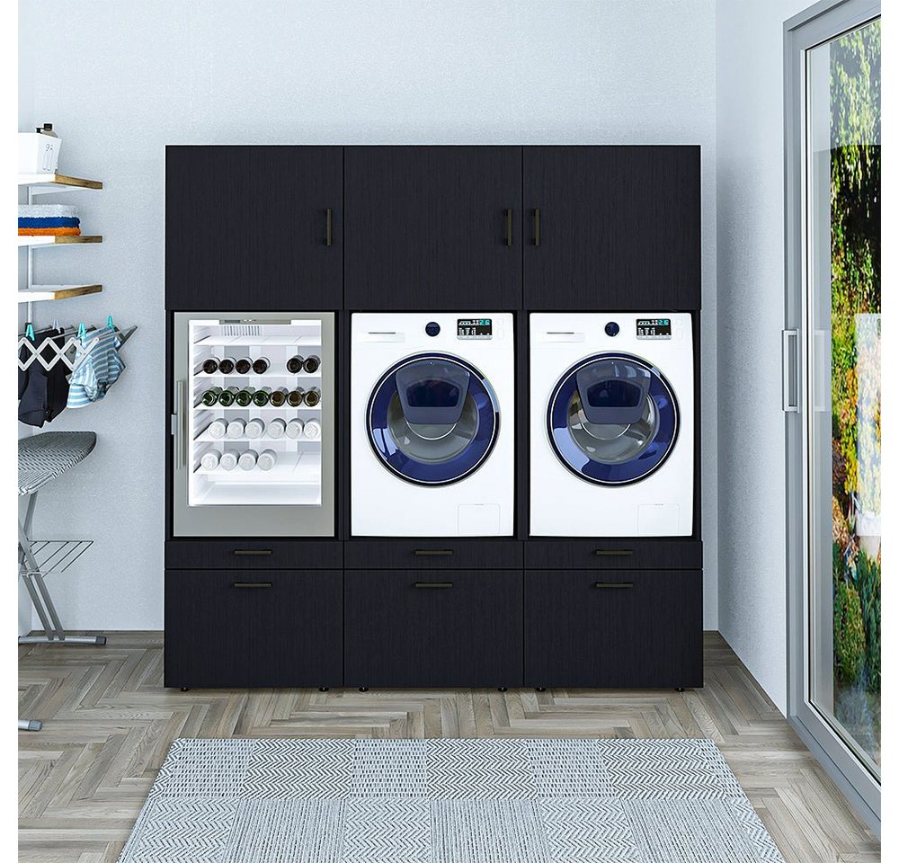 Roomart Waschmaschinenumbauschrank (Roomart Waschturm für Waschmaschine und Trockner mit Schrankaufsätzen) von Roomart