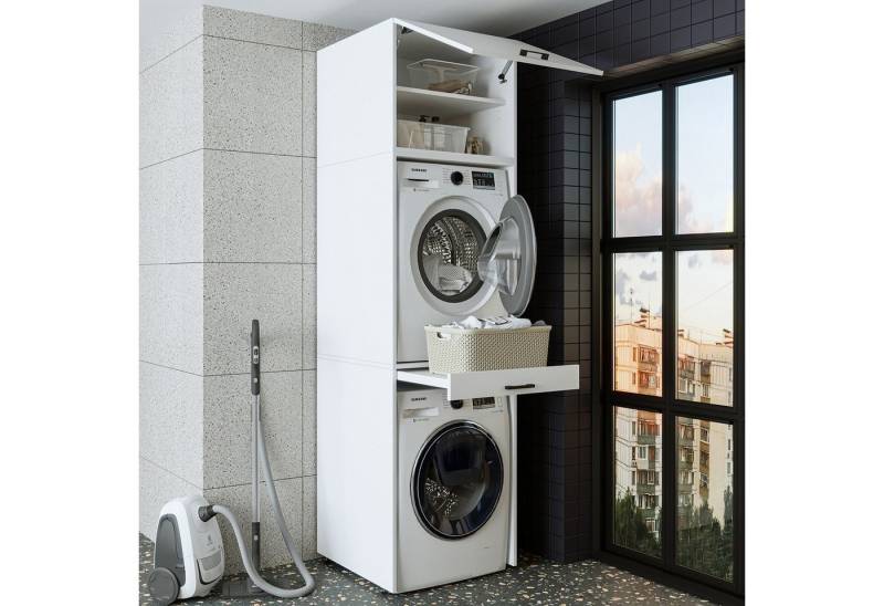 Roomart Waschmaschinenumbauschrank (Waschmaschinenschrank für Trockner und Waschmaschine Überbauschrank) von Roomart