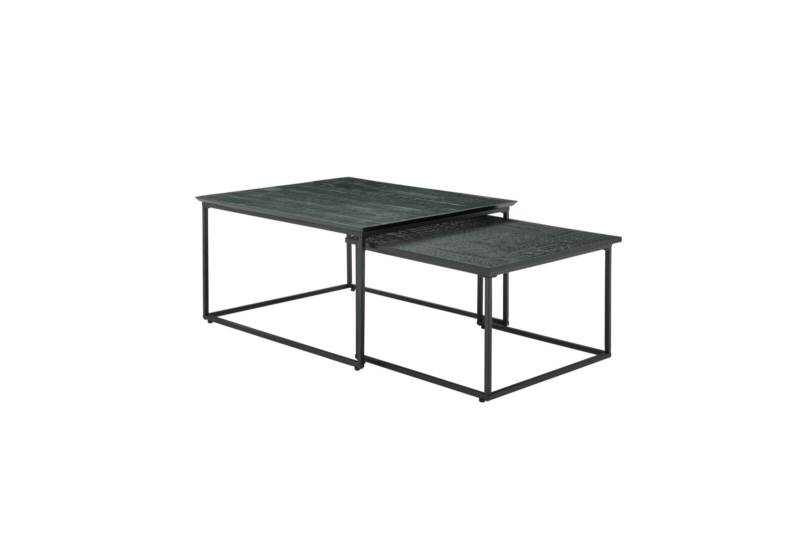 Roomio Couchtisch 2er-Set NO. 2001 in Mango massiv, schwarz gebeizt und lackiert mit Holzverzierung von Roomio