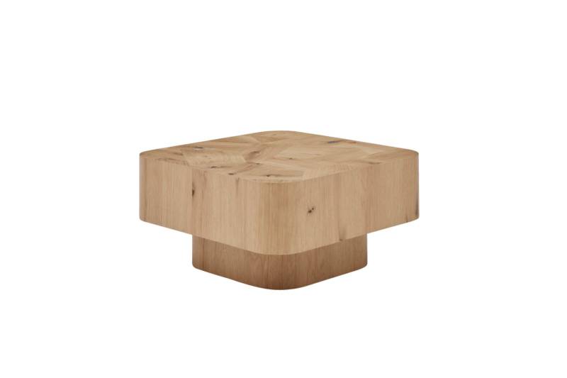Roomio Couchtisch NO. 2002 ca. 70x70cm mit Platte aus Patchwork-Design, Eiche Echtholzfurnier natur von Roomio