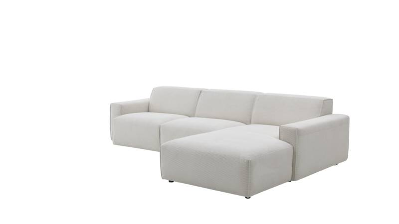 Roomio Eckkombination NO. 4100 ca. 285x189cm in Stoff Feincord weiß von Roomio