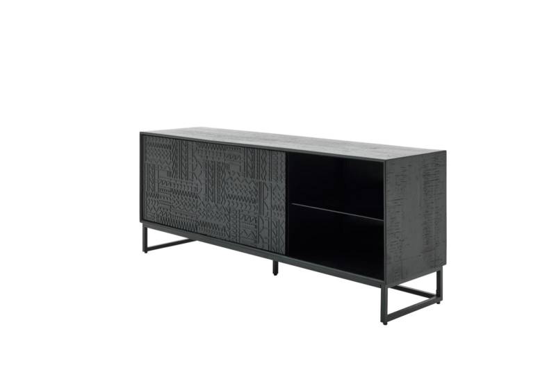 Roomio Lowboard NO. 2001 in Mango massiv gebürstet, schwarz gebeizt/lackiert von Roomio