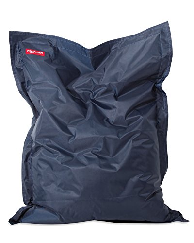 Roomox Kingsize Sitzsack Original – Kingsize Sitzsack für drinnen und draußen Stoff 180 x 140 x 30 cm, gigantischer Sitzsack Bodenkissen aus Wasserresistentem Polyester, Navy - Dunkelblau von Roomox