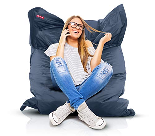 Roomox XXL Sitzsack Original - Gigantischer Sitzsack für drinnen und draußen 160 x 120 x 30 cm Massiver Sitzsack Bodenkissen aus Wasserresistentem Polyester von Roomox