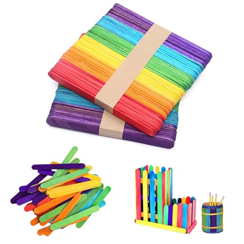 100 Stück Eisstiele Holz - Bunte Holzstäbchen Holzspatel Eisstiele aus Holz zum Basteln DIY Eis Am Stiel und Bastelarbeiten 100 Stück Eisstiele Holz - Bunte Holzstäbchen Holzspatel Eisstiele aus Holz zum Basteln DIY Eis Am Stiel und Bastelarbeiten von Roontin