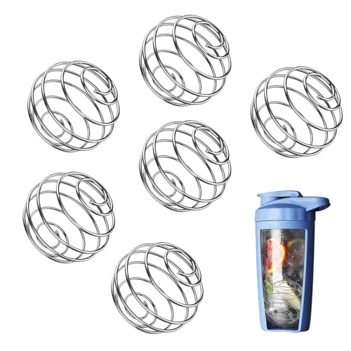 Roontin 6 Stück Edelstahl Protein Shaker Kugel, Vielseitiger Shaker Ball für Protein- und Fitnessgetränke, Ideal für Sport und Fitness, Eiweiß Shaker Flaschen Kugel Roontin 6 Stück Edelstahl Protein Shaker Kugel, Vielseitiger Shaker Ball für Protein- und Fitnessgetränke, Ideal für Sport und Fitness, Eiweiß Shaker Flaschen Kugel von Roontin
