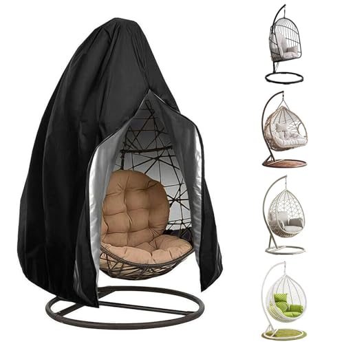Roontin Hängesessel Abdeckung Wasserdicht Schutzhülle: Swing Egg Chair Cover Oxford Schutzhülle Dust Cover mit Reißverschluss und Kordelzug (115 x 190 cm) von Roontin