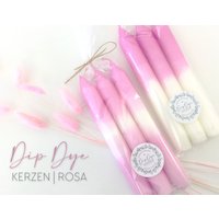 Dip Dye Kerzen | Gefärbte Rosa Pink Weiß Stabkerzen Mit Farbverlauf Dip Dye Kerzen | Gefärbte Rosa Pink Weiß Stabkerzen Mit Farbverlauf von RoosGiftShop