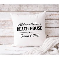 Kissen | Beach House Personalisiertes 40 X cm Strandhaus Coastal Living von RoosGiftShop