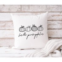 Kissen | Herbst Hello Pumpkin Kürbis Liebe 40 X cm Deko von RoosGiftShop