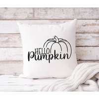 Kissen Herbst | Hello Pumpkin Schriftzug 40 X cm Deko von RoosGiftShop