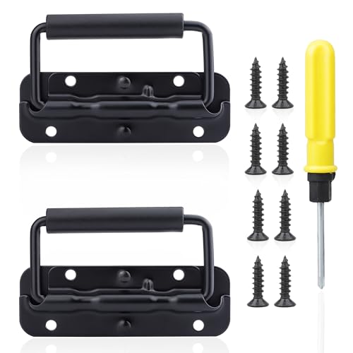 Roosea Gefedert Kistengriff 2 Set Klappgriff Edelstahl Kistengriff 120 mm Klappgriffe klappbar Schwarzer Tragegriff Hardware Boxen Griff Tragegriffe für Kisten Toolbox Tür mit Schraubendreher Roosea Gefedert Kistengriff 2 Set Klappgriff Edelstahl Kistengriff 120 mm Klappgriffe klappbar Schwarzer Tragegriff Hardware Boxen Griff Tragegriffe für Kisten Toolbox Tür mit Schraubendreher von Roosea