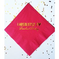 Benutzerdefinierte Servietten, Cocktail Hochzeit Getränke Papier Personalisierte Monogrammierte Servietten von RoostPaperie