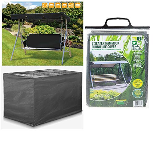 Strapazierfähige, wasserdichte Abdeckung für Hollywoodschaukel für 2-Sitzer, dunkelgrau von Roots & Shoots
