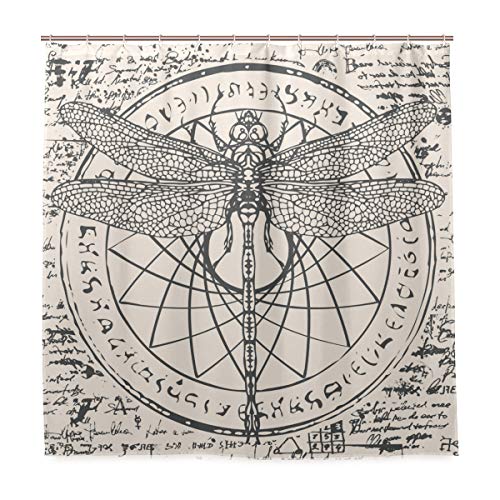 Rootti Art Painting Libelle Duschvorhang Badezimmer Vorhänge Polyester Stoff Wasserdicht Schimmelresistent mit Gratis Haken Vorhang Home Decor 66 X 72 Zoll (167 x 182 cm) von Rootti