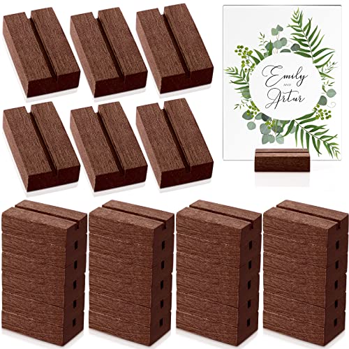 25 Stück Tischkartenhalter aus Holz, 5.1 cm, Tischnummernhalter, Ständer, Holzschildhalter, Kartenausstellung, Holzständer für Zuhause, Geburtstag, Hochzeit, Party, Büro, Menü-Dekorationen von Roowest