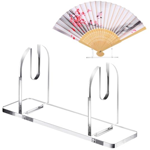 Roowest 2 Stück Acryl-Fächerständer, faltbar, transparent, Fächerhalter, Staffelei, japanischer chinesischer Handfächerständer, faltbarer Handventilator-Präsentationsständer, Basisventilator-Organizer Roowest 2 Stück Acryl-Fächerständer, faltbar, transparent, Fächerhalter, Staffelei, japanischer chinesischer Handfächerständer, faltbarer Handventilator-Präsentationsständer, Basisventilator-Organizer von Roowest