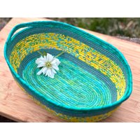 Länglicher Frühlingsgrün-Seil-Korb von RopeBowlsbyAmyB
