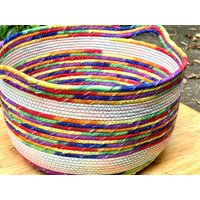 Regenbogen Großer Seilkorb Regenbogen Großer Seilkorb von RopeBowlsbyAmyB