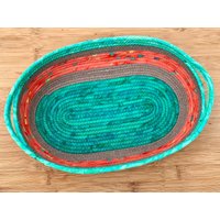 Skurril Orange & Grün Oval Seil Korb von RopeBowlsbyAmyB