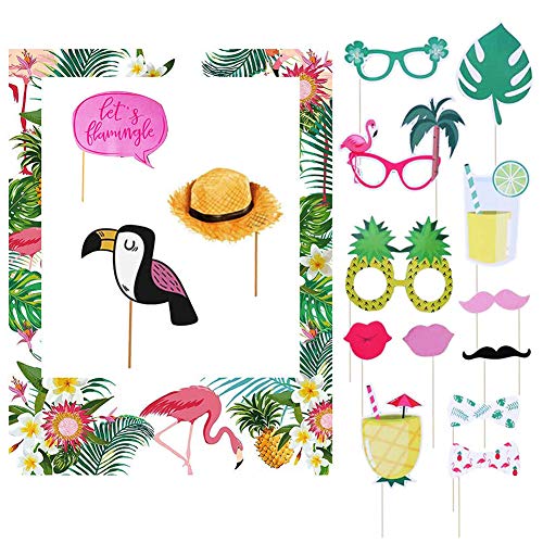 Hawaiian Photo Booth Prop Frame 16-teiliges Set Flamingo Ananas Fotorahmen Foto Party Supplies Sommer Thema Party Baby Dusche Braut Dusche Hochzeitsdekoration von SIMUER