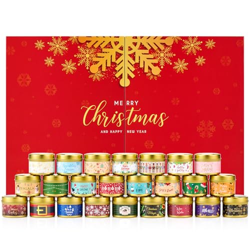 Kerzen Adventskalender 2024 Frauen Männer, Adventskalender Kerze Duftkerzen Weihnachtskalender mit 24 Duftkerzen, Weihnachtskalender Geschenk für Erwachsene und Paare von Rorchio