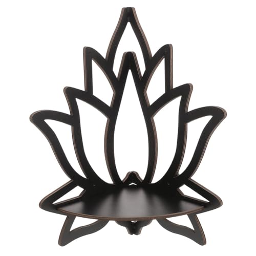 Rordigo 1 STK. Lotus Eckschrank Holzwandregal Schwarz für Schlafzimmer- und Bücherzimmerdekoration von Rordigo