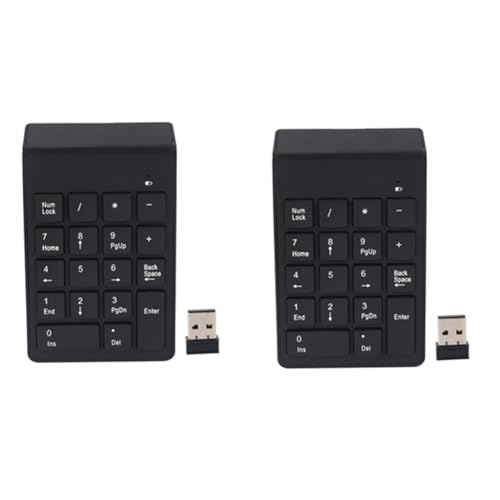 Rordigo Kabellose USB-Nummerntastatur mit 18 Tasten, mit Mini-Nummernempfänger, USB, 2,4 G, für Laptop, Desktop und Laptop von Rordigo