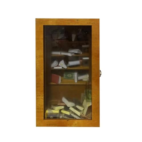 Rordigo Miniatur-Bücherregal, Angst-Bücherregal, Kleines Hölzernes Bücherregal, Bücherregal zum Stressabbau, Tischplatte mit 80 Büchern, Einfache Installation von Rordigo