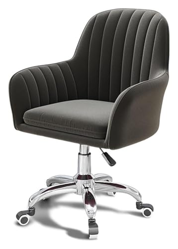 Bürostuhl,Computerstuhl, Lilafarbener Schreibtischstuhl aus Samt for das Home Office, Drehstuhl mit Armlehne und gepolsterter Sitzfläche(Grey) von RoroCove