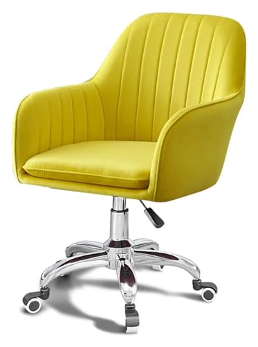 Bürostuhl,Computerstuhl, Lilafarbener Schreibtischstuhl aus Samt for das Home Office, Drehstuhl mit Armlehne und gepolsterter Sitzfläche(Yellow) von RoroCove